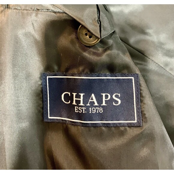 Mens Chaps Charcoal Gray Wool Blend Dress Coat Overcoat 40 R New Without Tags - Picture 3 of 7